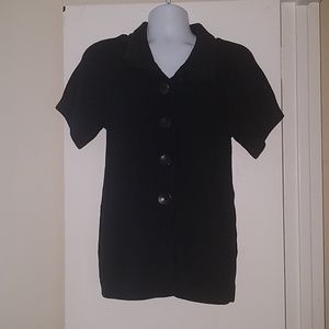 Banana Republic Black Short Sleeve Knit Cardigan